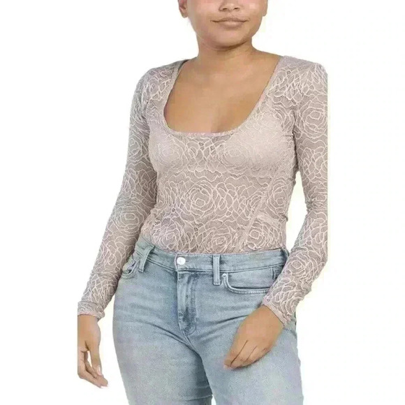 Free People In My Head Sheer Lace Purple Bodysuit Small Fairy Whimsigoth - Picture 2 of 6